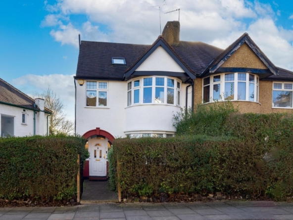 Front exterior of Holders Hill Crescent, a charming semi-detached home